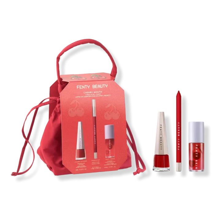 Cherry Mouth 3-Piece Lip Set + Pouch