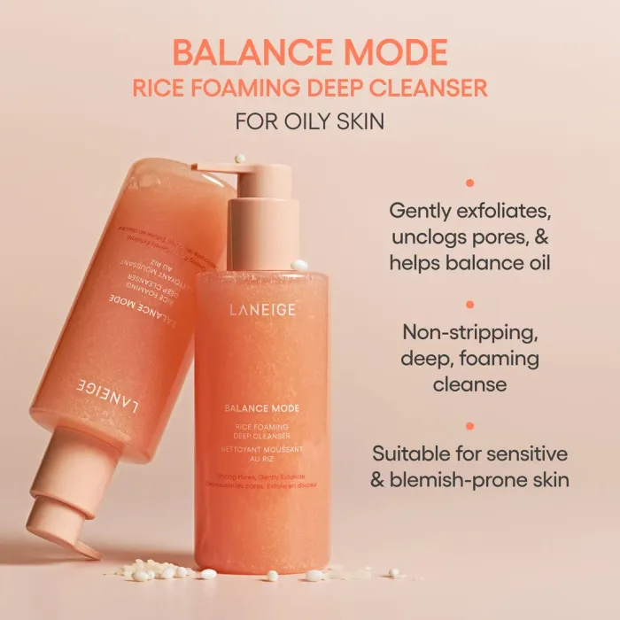 Balance Mode Rice Foaming Deep Cleanser